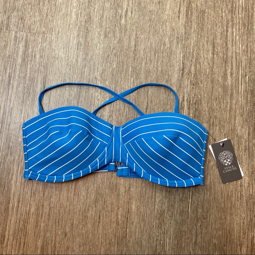 Vince Camuto Striped Underwire Bikini Top Swimwear